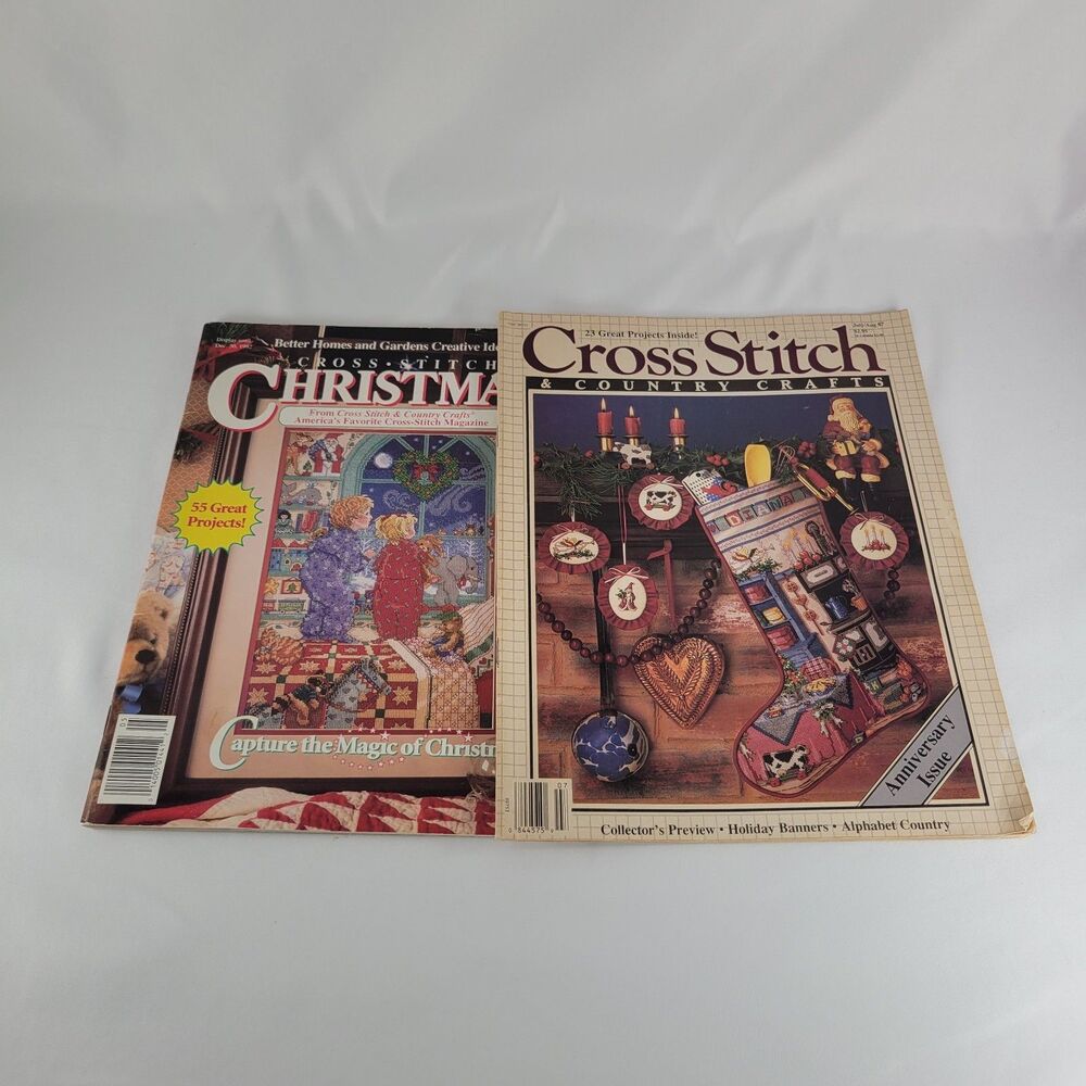 Better Homes Cross Stitch Christmas Stockings Magazine Lot Country Crafts VTG